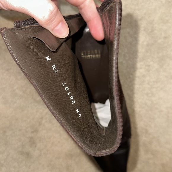 Stuart Weitzman Women Leather Heeled Booties Size 7.5 M - Picture 12 of 14